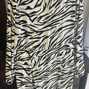 Zebra Print Long Sleeve Dress